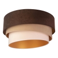 Duolla - Lampa sufitowa DEVON 1xE27/40W/230V śr. 45 cm brązowa/beżowa