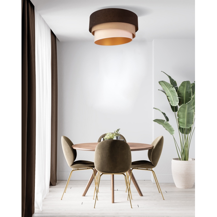Duolla - Lampa sufitowa DEVON 1xE27/40W/230V śr. 45 cm brązowa/beżowa