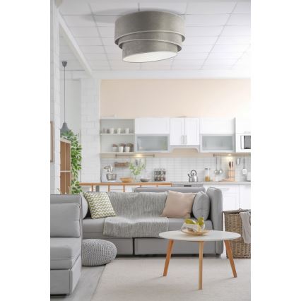 Duolla - Lampa sufitowa DEVON 1xE27/40W/230V śr. 45 cm szara