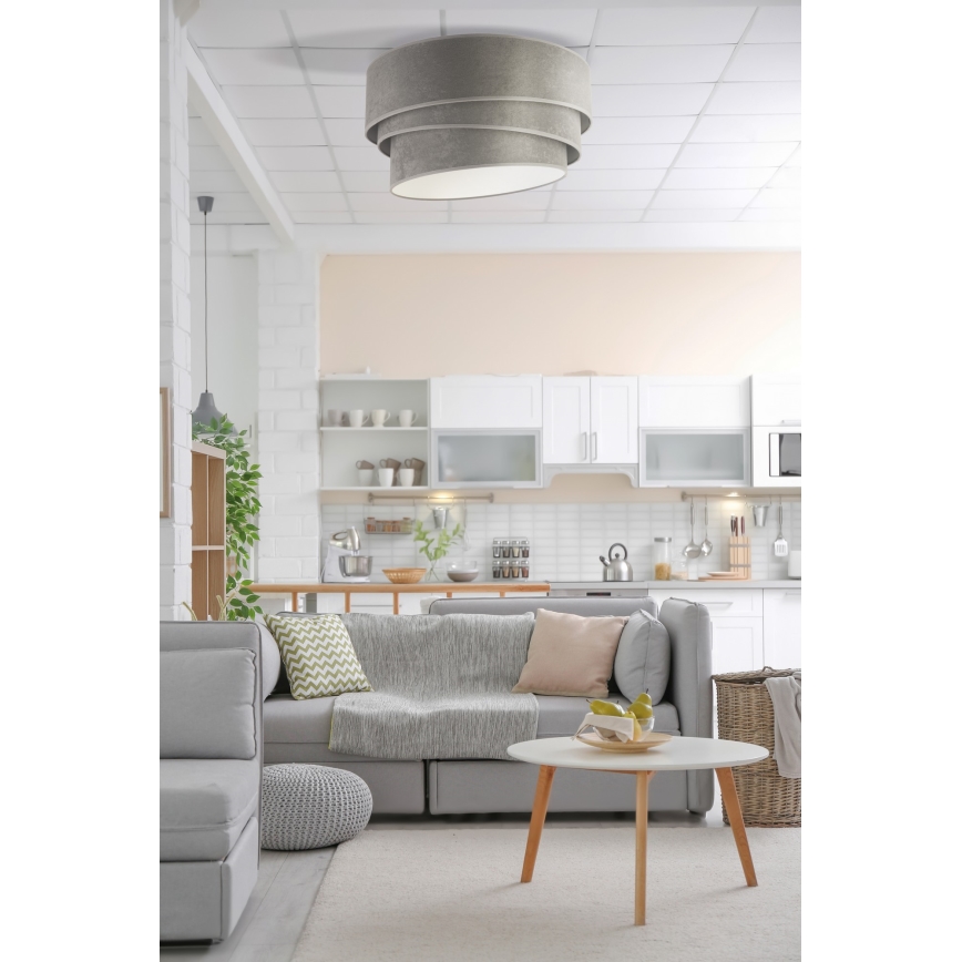Duolla - Lampa sufitowa DEVON 1xE27/40W/230V śr. 45 cm szara
