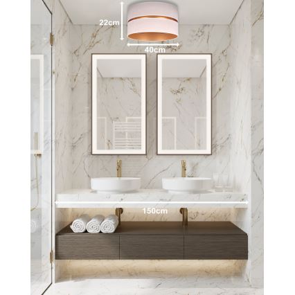 Duolla - Lampa sufitowa DUO 1xE27/15W/230V śr. 40 cm beżowa/złota