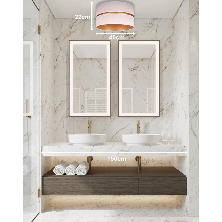 Duolla - Lampa sufitowa DUO 1xE27/15W/230V śr. 40 cm beżowa/złota
