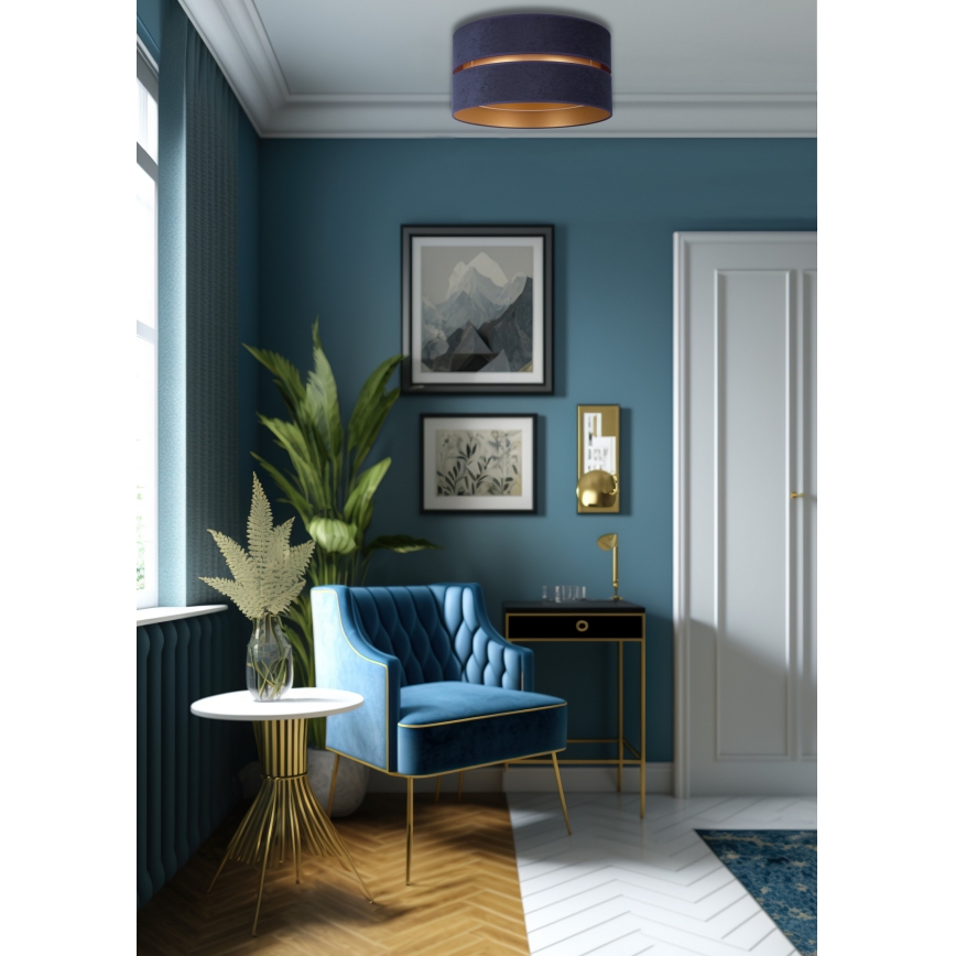 Duolla - Lampa sufitowa DUO 1xE27/15W/230V śr. 40 cm niebieska/złota
