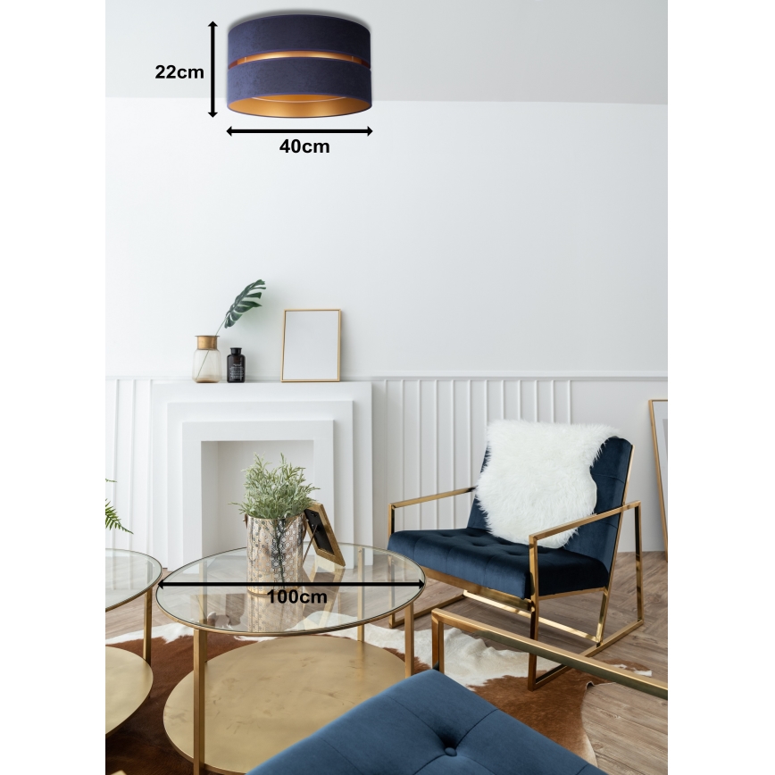 Duolla - Lampa sufitowa DUO 1xE27/15W/230V śr. 40 cm niebieska/złota
