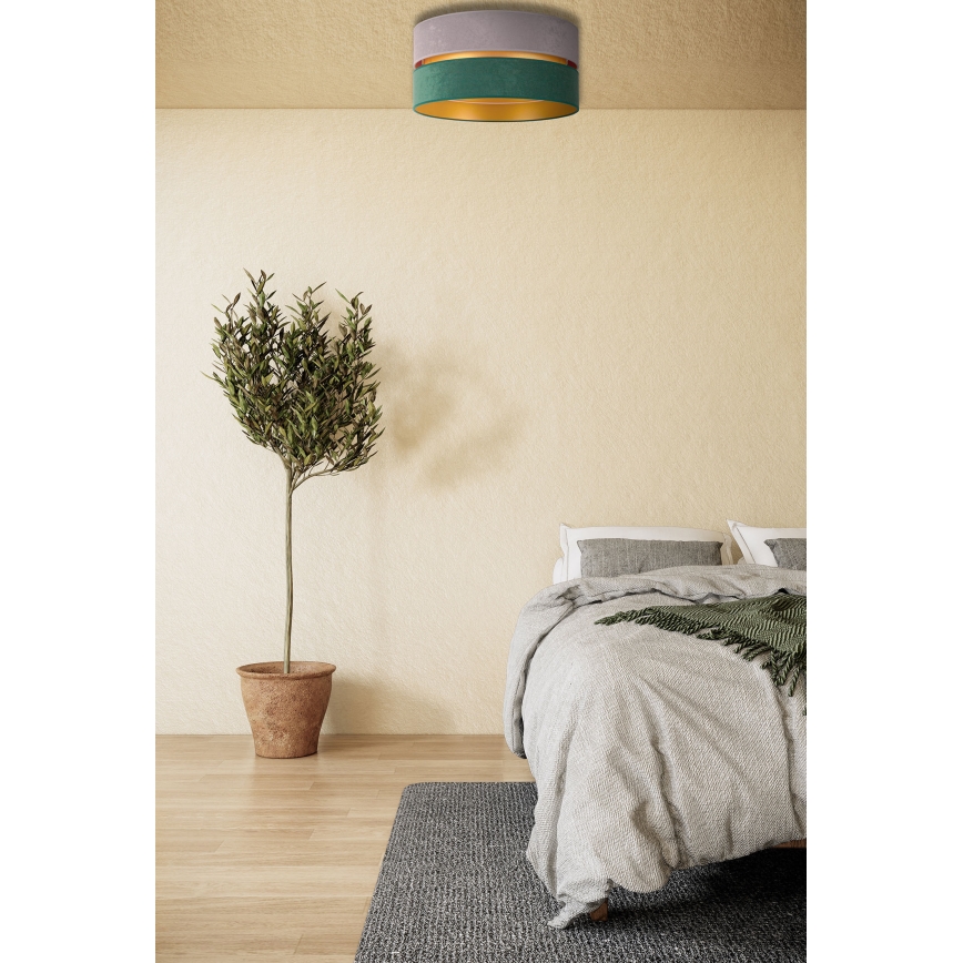 Duolla - Lampa sufitowa DUO 1xE27/15W/230V śr. 40 cm szara/zielona/złota