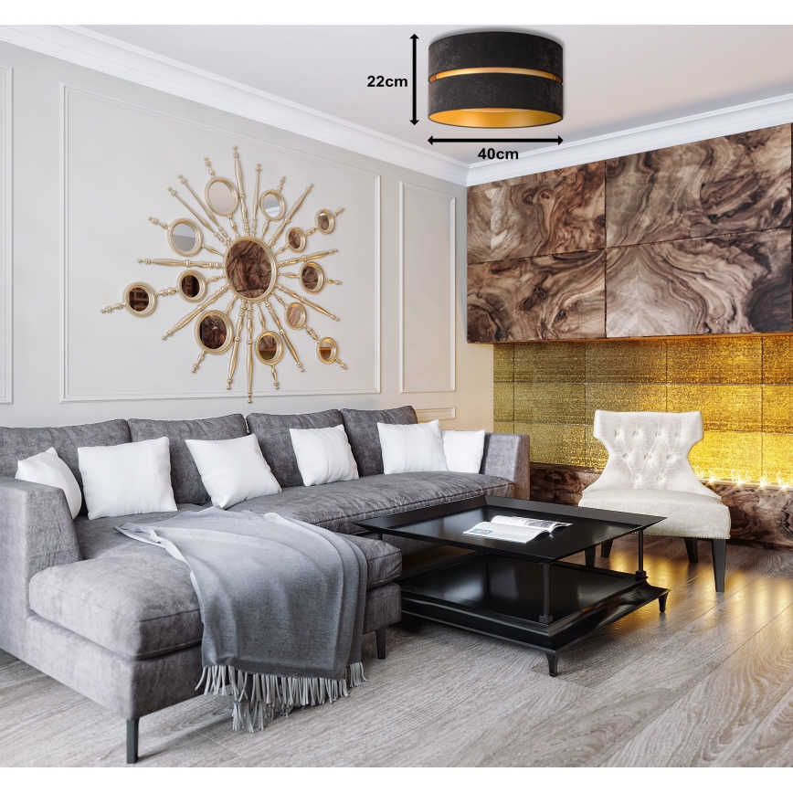 Duolla - Lampa sufitowa DUO 1xE27/40W/230V śr. 40 cm czarna/złota