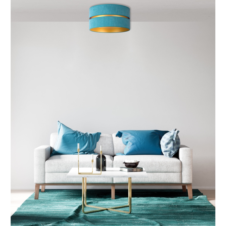 Duolla - Lampa sufitowa DUO 1xE27/40W/230V śr. 40 cm turkusowa/złota