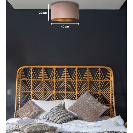 Duolla - Lampa sufitowa ROLLER 1xE27/15W/230V śr. 40 cm beżowo-złota