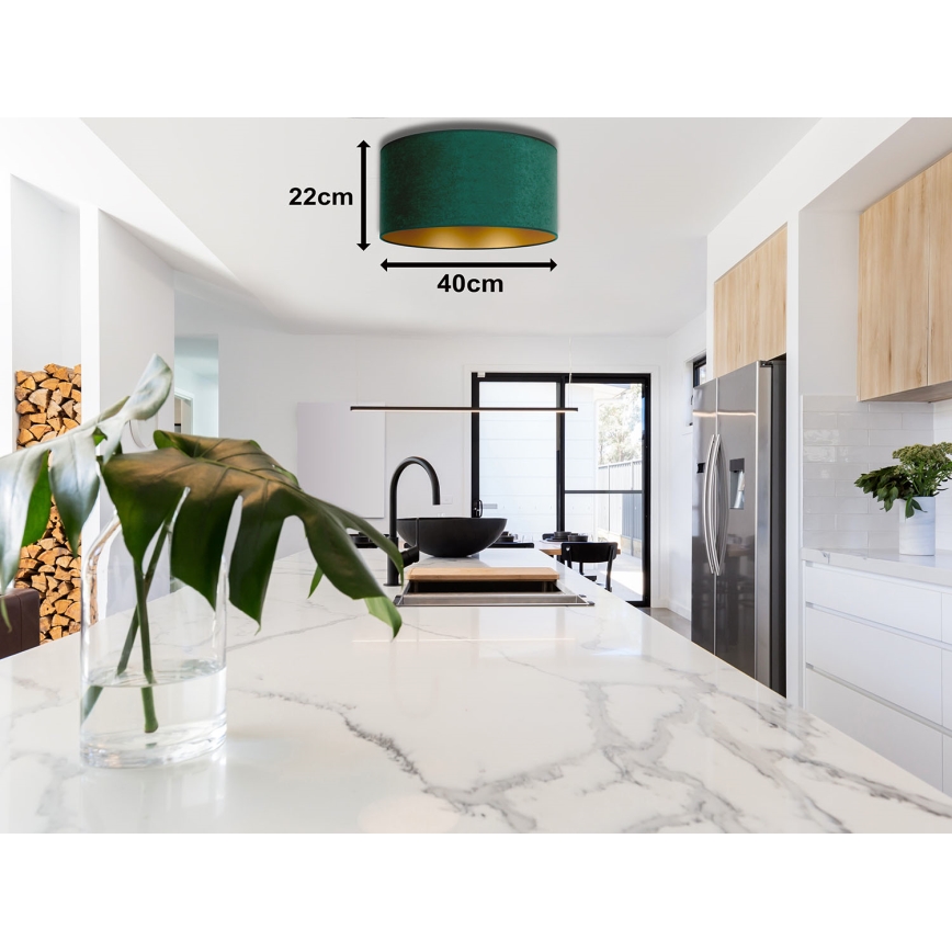 Duolla - Lampa sufitowa ROLLER 1xE27/15W/230V śr. 40 cm ciemnozielona/złota