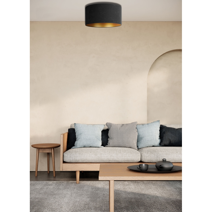 Duolla - Lampa sufitowa ROLLER 1xE27/15W/230V śr. 40 cm czarna/złota