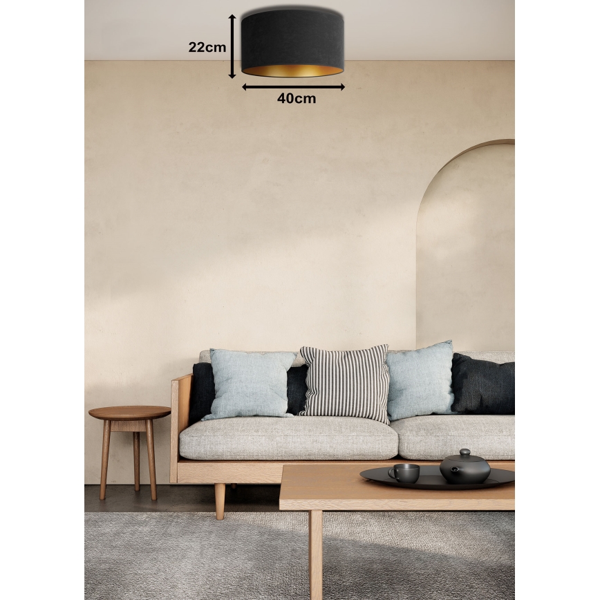Duolla - Lampa sufitowa ROLLER 1xE27/15W/230V śr. 40 cm czarna/złota