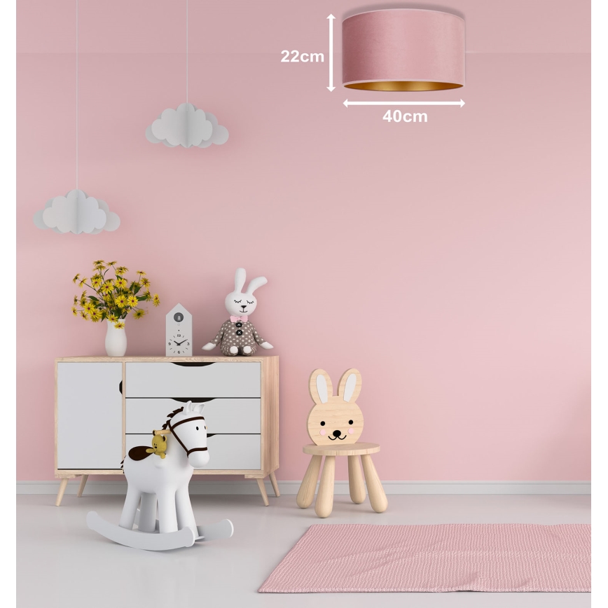 Duolla - Lampa sufitowa ROLLER 1xE27/15W/230V śr. 40 cm różowa/złota