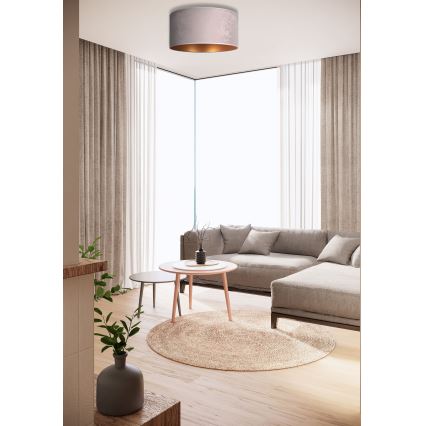 Duolla - Lampa sufitowa ROLLER 1xE27/15W/230V śr. 40 cm szary/złoty