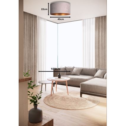 Duolla - Lampa sufitowa ROLLER 1xE27/15W/230V śr. 40 cm szary/złoty