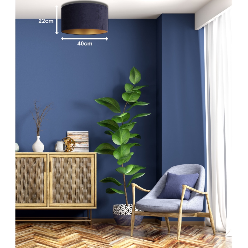 Duolla - Lampa sufitowa ROLLER 1xE27/15W/230V śr. 40 cm niebiesko-złota