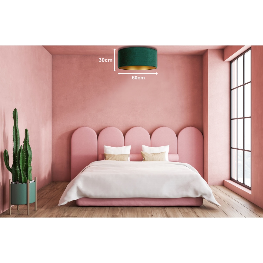 Duolla - Lampa sufitowa ROLLER 3xE27/15W/230V śr. 60 cm ciemnozielona/złota