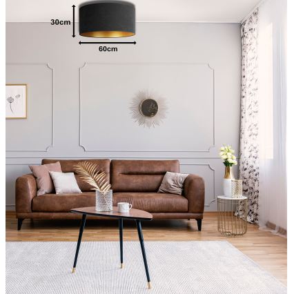 Duolla - Lampa sufitowa ROLLER 3xE27/15W/230V śr. 60 cm czarna/złota