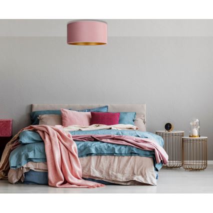 Duolla - Lampa sufitowa ROLLER 3xE27/15W/230V śr. 60 cm różowa/złota