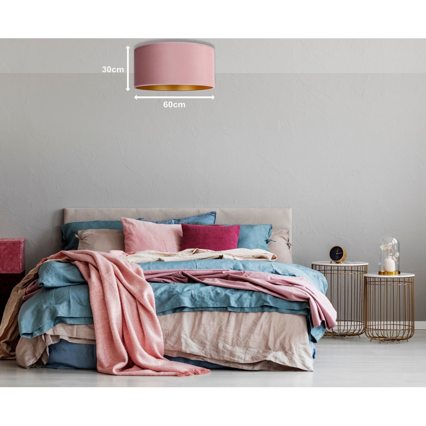 Duolla - Lampa sufitowa ROLLER 3xE27/15W/230V śr. 60 cm różowa/złota