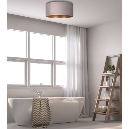 Duolla - Lampa sufitowa ROLLER 3xE27/15W/230V śr. 60 cm szary/złoty