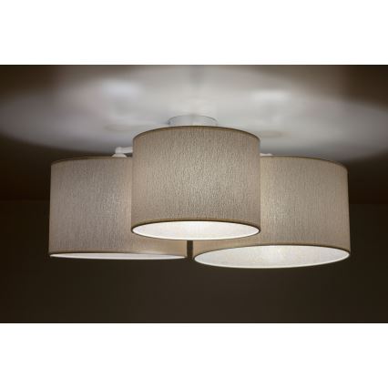 Duolla - Lampa sufitowa ROLLER TRIO 3xE27/60W/230V biała/złota