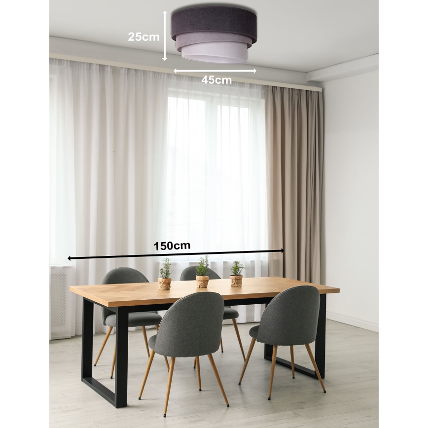Duolla - Lampa sufitowa TRIO 1xE27/15W/230V śr. 45 cm antracyt/szary/biały