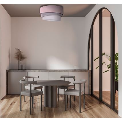 Duolla - Lampa sufitowa TRIO 1xE27/15W/230V śr. 45 cm różowy/szary/biały