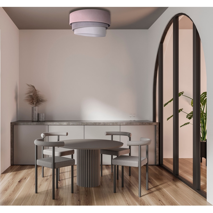 Duolla - Lampa sufitowa TRIO 1xE27/15W/230V śr. 45 cm różowy/szary/biały