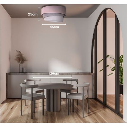 Duolla - Lampa sufitowa TRIO 1xE27/15W/230V śr. 45 cm różowy/szary/biały