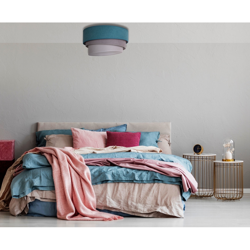 Duolla - Lampa sufitowa TRIO 1xE27/15W/230V śr. 45 cm turkus/szary/biały