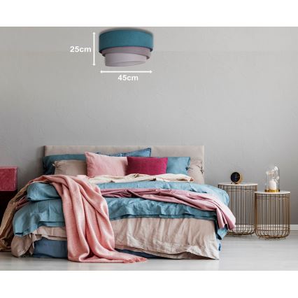 Duolla - Lampa sufitowa TRIO 1xE27/15W/230V śr. 45 cm turkus/szary/biały