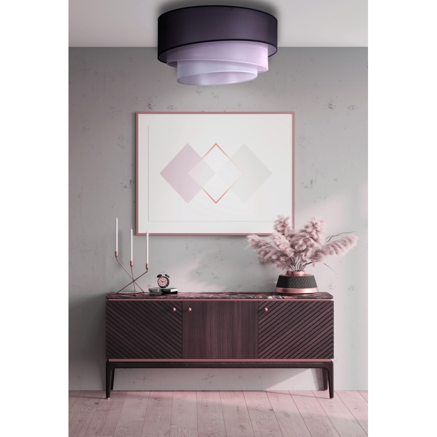 Duolla - Lampa sufitowa TRIO 1xE27/15W/230V śr. 45 cm czarny/różowy/srebrny