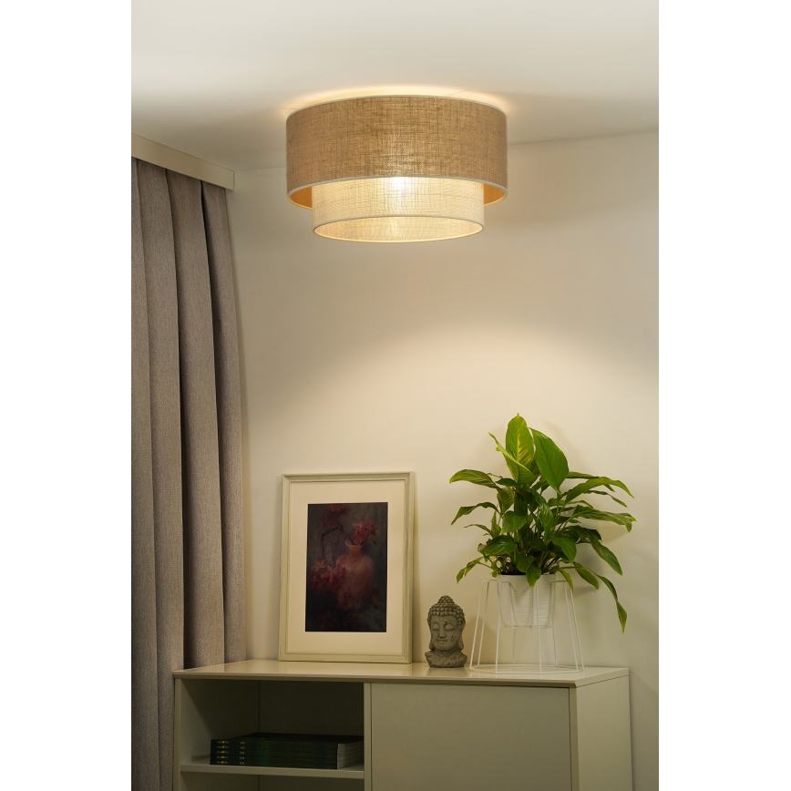 Duolla - Lampa sufitowa YUTE BOHO 1xE27/15W/230V śr. 45 cm brązowa/kremowa