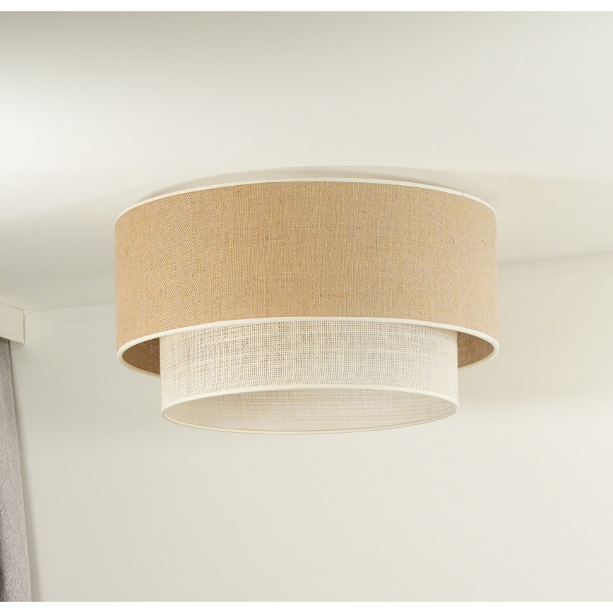 Duolla - Lampa sufitowa YUTE BOHO 1xE27/15W/230V śr. 45 cm brązowa/kremowa