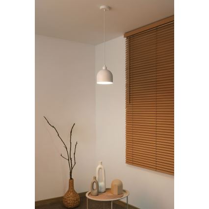 Duolla - Lampa wisząca na lince IRONLINE 1xE27/15W/230V śr. 17 cm biała