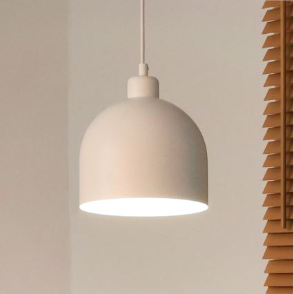 Duolla - Lampa wisząca na lince IRONLINE 1xE27/15W/230V śr. 17 cm biała