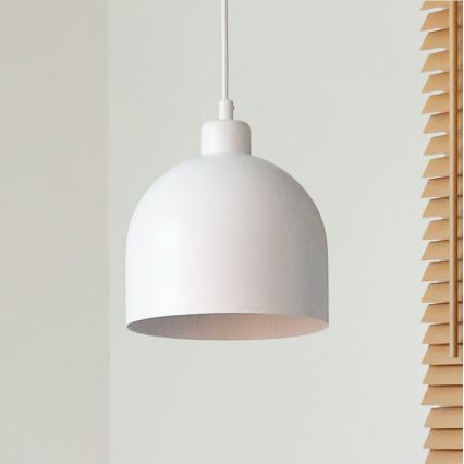 Duolla - Lampa wisząca na lince IRONLINE 1xE27/15W/230V śr. 17 cm biała