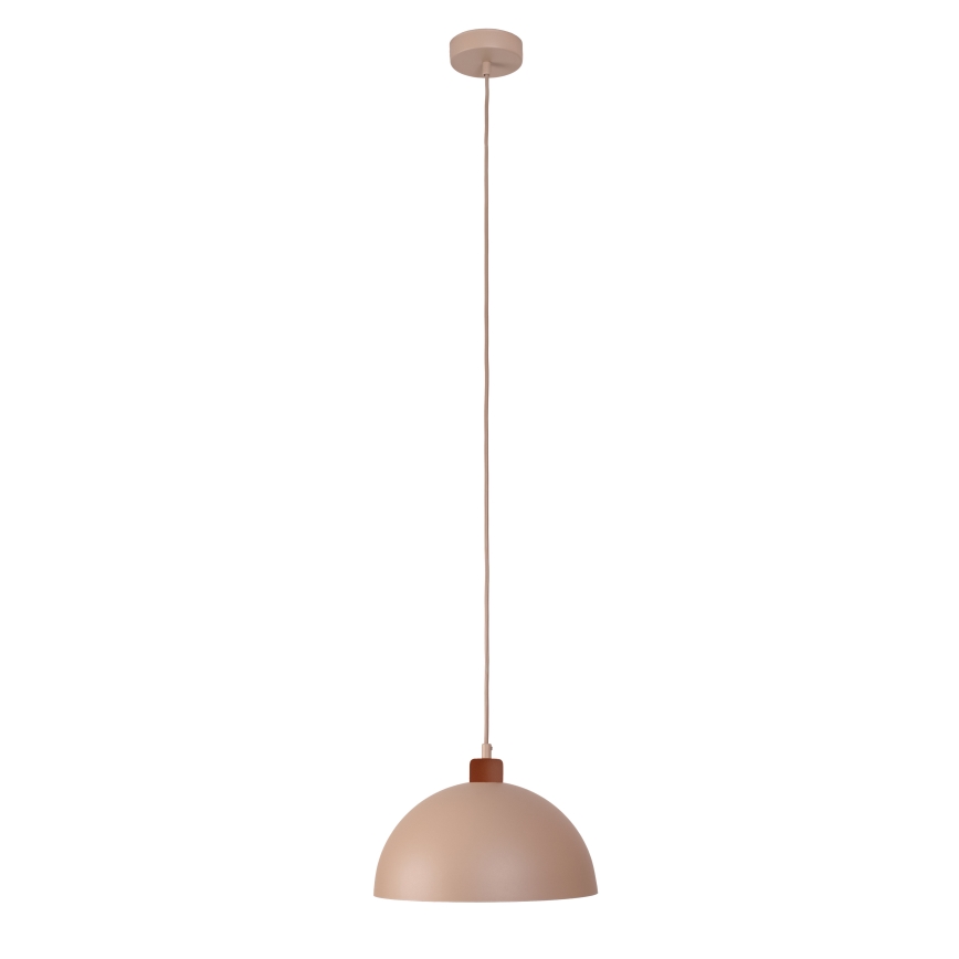 Duolla - Lampa wisząca na lince IRONLINE 1xE27/15W/230V śr. 27 cm beżowa/miedziana