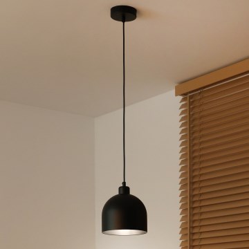 Duolla - Lampa wisząca na lince IRONLINE 1xE27/15W/230V Ø 17 cm czarna