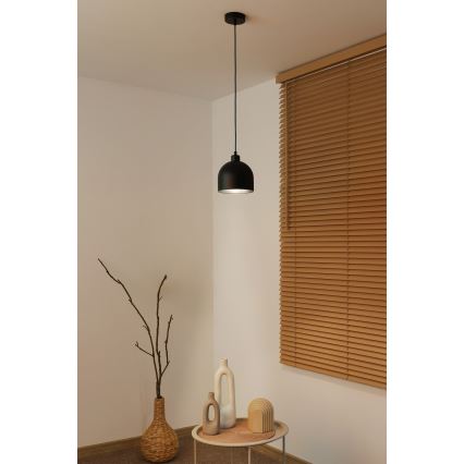 Duolla - Lampa wisząca na lince IRONLINE 1xE27/15W/230V Ø 17 cm czarna
