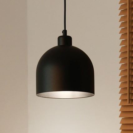 Duolla - Lampa wisząca na lince IRONLINE 1xE27/15W/230V Ø 17 cm czarna