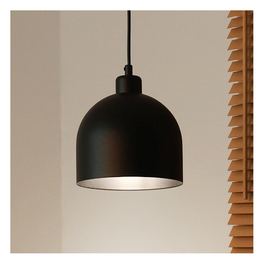 Duolla - Lampa wisząca na lince IRONLINE 1xE27/15W/230V Ø 17 cm czarna
