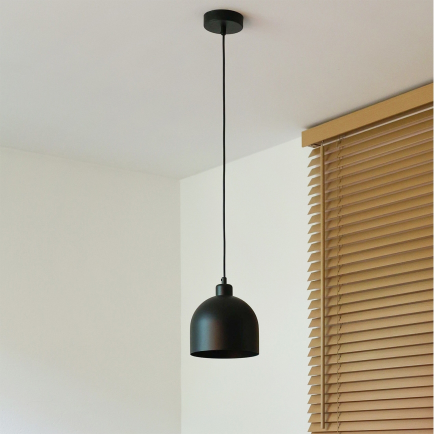 Duolla - Lampa wisząca na lince IRONLINE 1xE27/15W/230V Ø 17 cm czarna