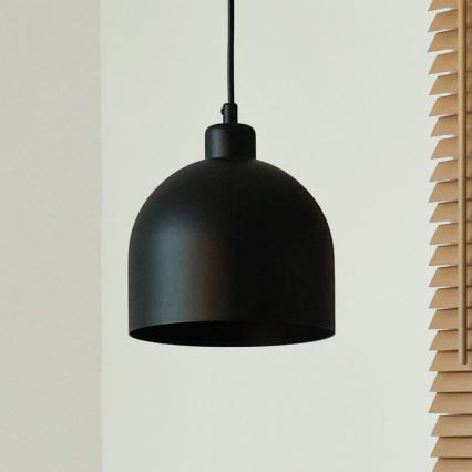 Duolla - Lampa wisząca na lince IRONLINE 1xE27/15W/230V Ø 17 cm czarna