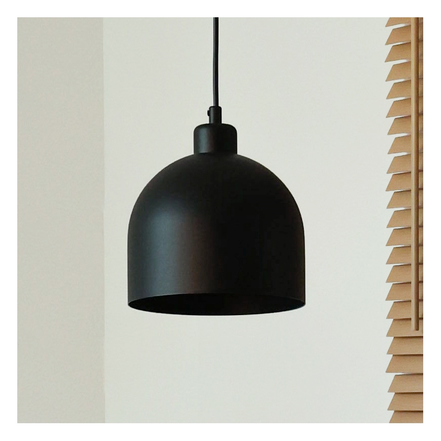 Duolla - Lampa wisząca na lince IRONLINE 1xE27/15W/230V Ø 17 cm czarna