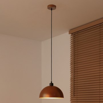 Duolla - Lampa wisząca na lince IRONLINE 1xE27/15W/230V Ø 27 cm miedziany/czarny