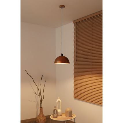 Duolla - Lampa wisząca na lince IRONLINE 1xE27/15W/230V Ø 27 cm miedziany/czarny