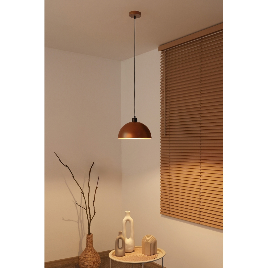 Duolla - Lampa wisząca na lince IRONLINE 1xE27/15W/230V Ø 27 cm miedziany/czarny