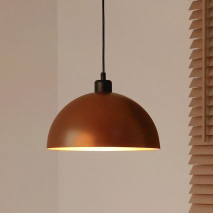 Duolla - Lampa wisząca na lince IRONLINE 1xE27/15W/230V Ø 27 cm miedziany/czarny