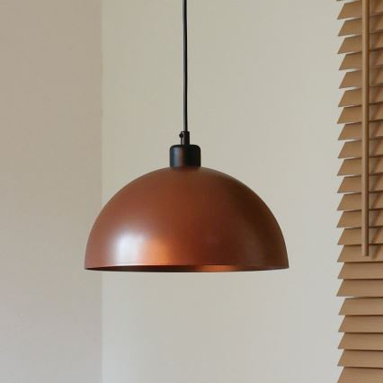 Duolla - Lampa wisząca na lince IRONLINE 1xE27/15W/230V Ø 27 cm miedziany/czarny